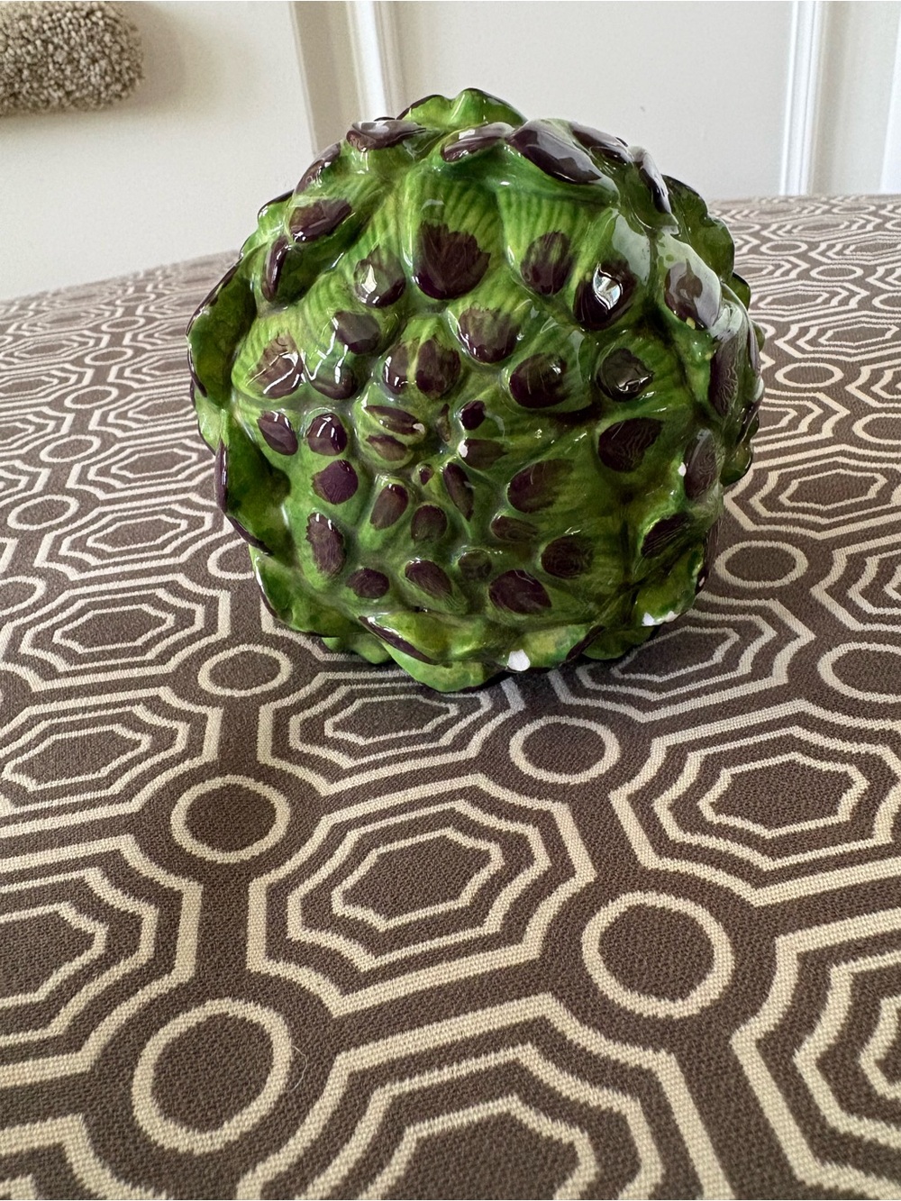 Hand-Painted Ceramic Artichoke Sculpture - Green - Picture 5 of 16